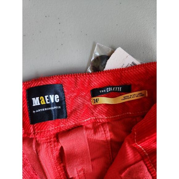NWT Maeve The Colette Cropped Corduroy Wide Leg Pants Sz 24 Tall Red #7C415 - Picture 8 of 10